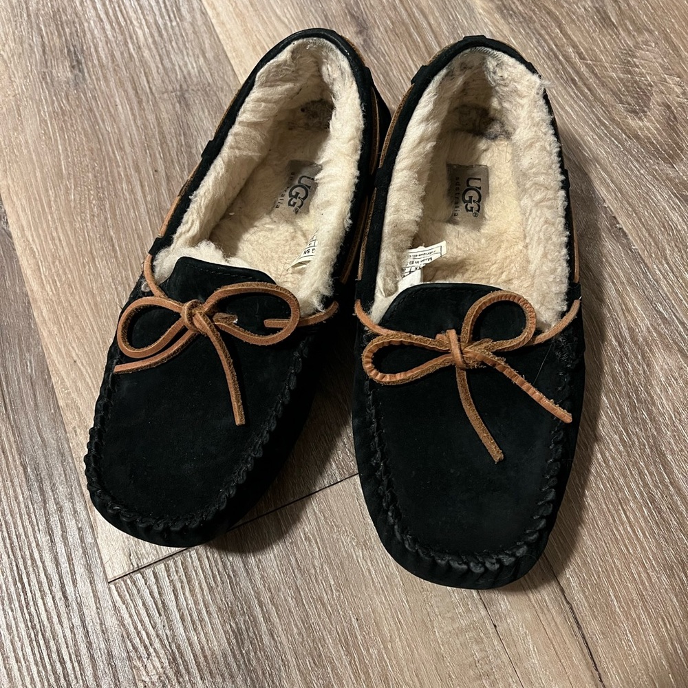 Black UGG moccasins